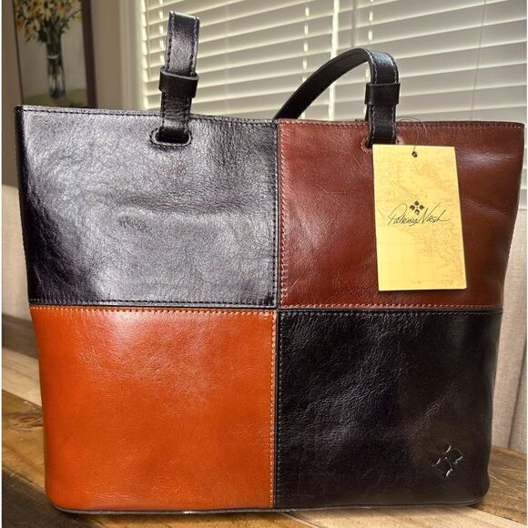 PATRICIA NASH Danville Color-block Leather TOTE NWT